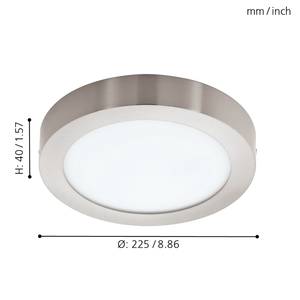 LED-plafondlamp Fueva III kunststof / staal - 1 lichtbron - Wit/zilverkleurig - Diameter: 23 cm