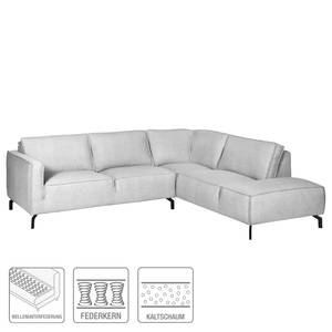 Ecksofa Chaides II Strukturstoff - Lichtgrau - Ottomane davorstehend rechts