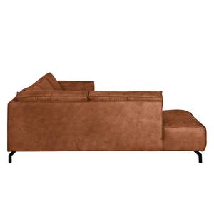 Ecksofa Chaides I Antiklederlook - Cognac - Ottomane davorstehend links