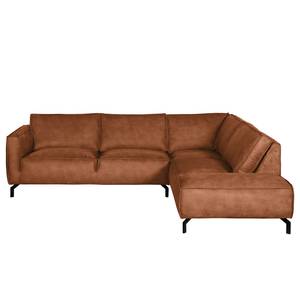 Ecksofa Chaides I Antiklederlook - Cognac - Ottomane davorstehend rechts