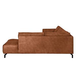 Ecksofa Chaides I Antiklederlook - Cognac - Ottomane davorstehend rechts