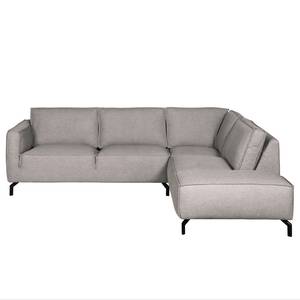 Ecksofa Chaides II Strukturstoff - Platin - Ottomane davorstehend rechts