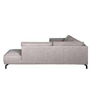 Ecksofa Chaides II Strukturstoff - Platin - Ottomane davorstehend rechts