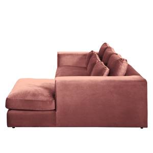 Ecksofa Dabney Samt - Altrosa - Longchair davorstehend rechts