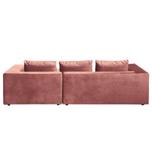 Ecksofa Dabney Samt - Altrosa - Longchair davorstehend rechts