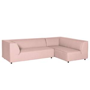 Ecksofa Boerne Strukturstoff - Babyrosa - Armlehne davorstehend links