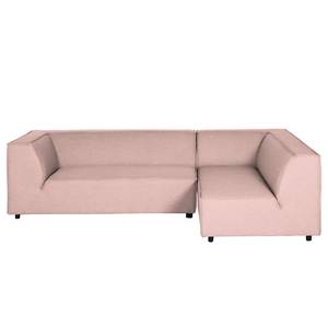 Ecksofa Boerne Strukturstoff - Babyrosa - Armlehne davorstehend links