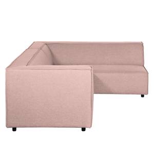 Ecksofa Boerne Strukturstoff - Babyrosa - Armlehne davorstehend links