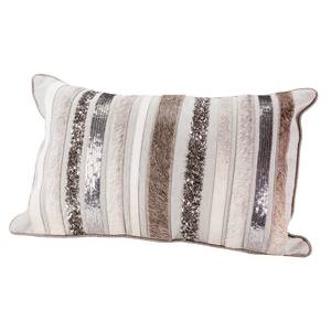 Coussin Franco Fell Glam Étoffe de coton - Beige / Marron - Largeur : 50 cm