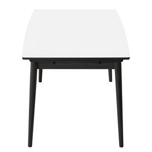 Table extensible Arvid Partiellement en chêne massif - Chêne - Blanc - Largeur : 122 cm - Noir