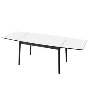 Table extensible Arvid Partiellement en chêne massif - Chêne - Blanc - Largeur : 122 cm - Noir