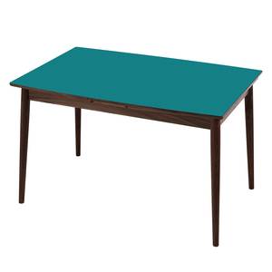 Eettafel Arvid deels massief walnoothout - walnotenhout - Petrolblauw - Breedte: 122 cm - Bruin