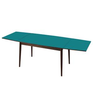 Eettafel Arvid deels massief walnoothout - walnotenhout - Petrolblauw - Breedte: 122 cm - Bruin