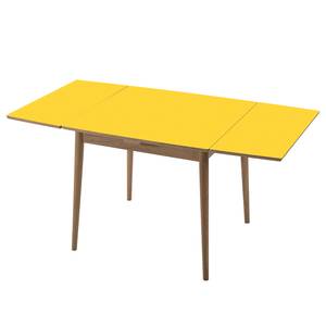 Table extensible Arvid Partiellement en chêne massif - Chêne - Jaune - Largeur : 82 cm - Chêne clair