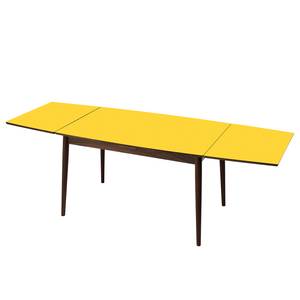 Table extensible Arvid Partiellement en noyer massif - Noyer - Jaune - Largeur : 122 cm - Marron