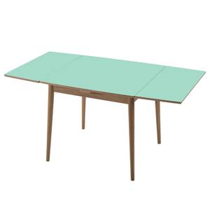 Table extensible Arvid Partiellement en chêne massif - Chêne - Menthe - Largeur : 82 cm - Chêne clair