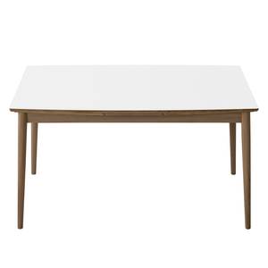 Table extensible Arvid Partiellement en chêne massif - Chêne - Blanc - Largeur : 142 cm - Chêne clair