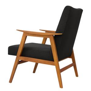 Fauteuil Opheim I Tissu - Noir - Marron clair