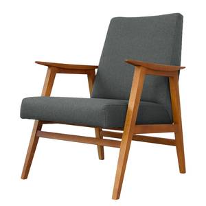 Fauteuil Opheim I Tissu - Gris - Marron clair