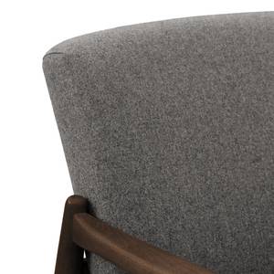 Fauteuil Froid geweven stof - Geweven stof Claris: Lichtgrijs - Donkerbruin