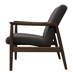 Fauteuil Froid Tissu - Tissu Claris: Anthracite - Marron foncé