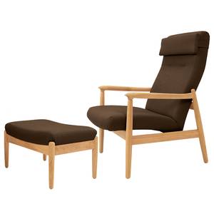 Sessel Tioga Braun - Eiche Hell - Mit Hocker