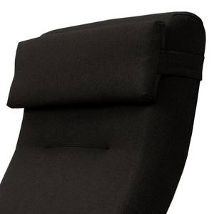 Fauteuil Tioga Tissu - Marron foncé - Chêne foncé - Avec repose-pieds