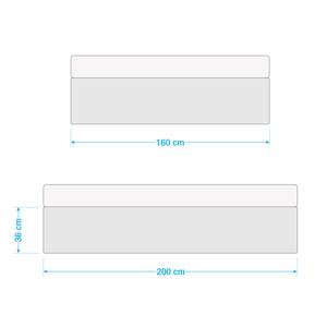 Gestoffeerd bed Faugh Geweven stof - Grijs - 160 x 200cm