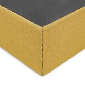Gestoffeerd bed Faugh Geweven stof - Mosterdgeel - 160 x 200cm