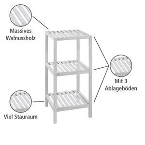 Open kast Norway II Massief walnotenhout - wit walnotenhout - Hoogte: 79 cm