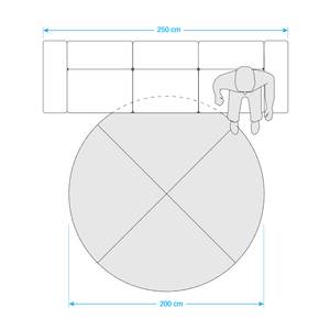 Kurzflorteppich Valencia Polypropylene - Schwarz - Durchmesser: 200 cm