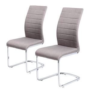 Chaises cantilever Laytown (lot de 2) Tissu / Acier - Chrome - Limon