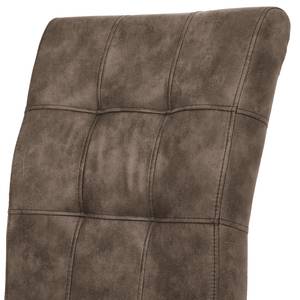 Chaises cantilever Clyde (lot de 2) Microfibre / Acier - Taupe vintage / Anthracite