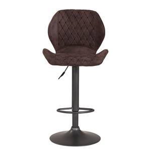 Chaises de bar Ripley (lot de 2) Microfibre / Acier - Anthracite - Marron vintage - Microfibre