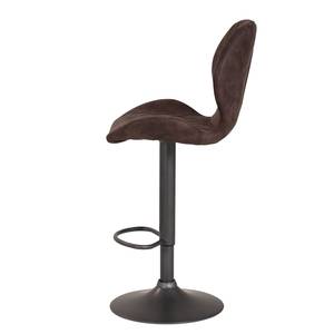 Chaises de bar Ripley (lot de 2) Microfibre / Acier - Anthracite - Marron vintage - Microfibre