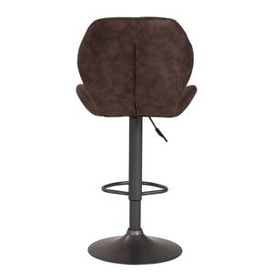 Chaises de bar Ripley (lot de 2) Microfibre / Acier - Anthracite - Marron vintage - Microfibre