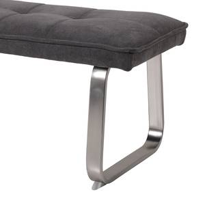 Banc Roby I Tissu / Acier - Anthracite / Imitation acier inoxydable