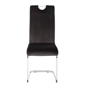 Chaises cantilever Emly (lot de 2) Velours / Acier - Chrome - Anthracite