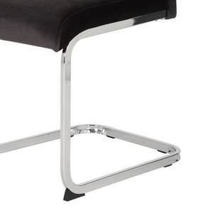 Chaises cantilever Emly (lot de 2) Velours / Acier - Chrome - Anthracite