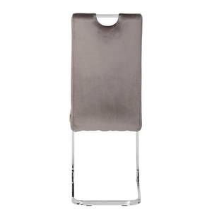 Chaises cantilever Emly (lot de 2) Velours / Acier - Chrome - Gris