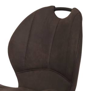 Gestoffeerde stoel Glin microvezel/staal - mat zwart/vintage antracietkleurig - 2-delige set
