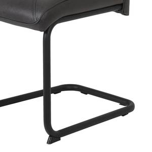 Sledestoelen Creegh (set van 2) microvezel/staal - mat zwart - Antraciet