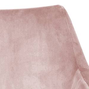 Sedia con braccioli Nicholas V Velluto/Albero della gomma massello - Nero - Velluto Kemi: rosa anticato - 1 sedia