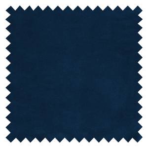 Armleunstoel Nicholas V Fluweel/massief rubberboomhout - zwart - Velours Kemi: Donkerblauw - Stoel