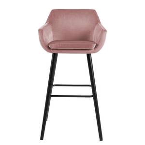 Chaise de bar NICHOLAS Velours Vilda: Rose vieilli - Lot de 2