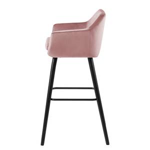 Chaise de bar NICHOLAS Velours Vilda: Rose vieilli - Lot de 2