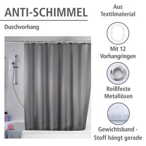 Rideau de douche Uni Fibres synthétiques - Gris