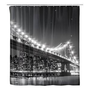 LED-Duschvorhang Brooklyn Bridge Kunstfaser - Grau