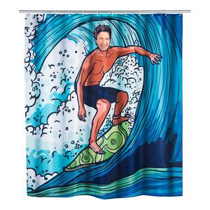 Rideau de douche Surfing Boy Fibres synthétiques - Bleu