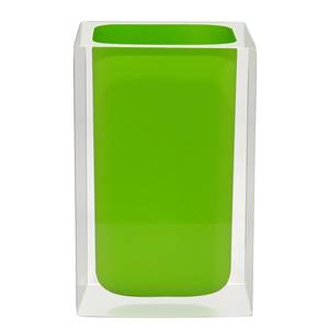 Tandenborstelbeker Cube kunststof - Groen